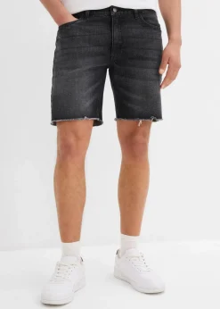 Clearance Stretch-Jeans-Shorts mit offenen Saumkanten, Relaxed Fit Herren Große Größen|Shorts