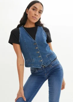 Hot Stretch-Jeansweste Damen Bekleidung·Hosen|Jacken & Mäntel