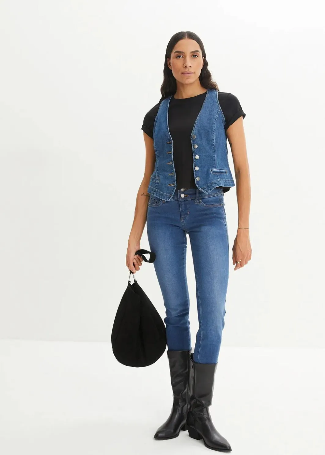 Hot Stretch-Jeansweste Damen Bekleidung·Hosen|Jacken & Mäntel