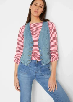 Damen bonprix Jacken & Mäntel|Bekleidung·Hosen|Stretch-Jeansweste