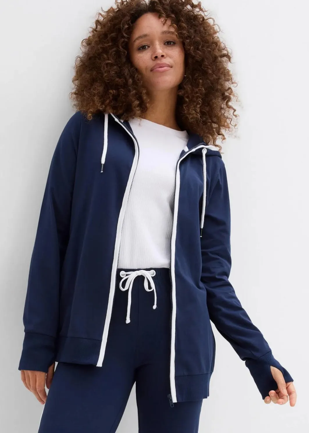 Damen bonprix Bekleidung·Blusen & Tuniken|Bekleidung·Kleider|Stretch-Jogginganzug aus Baumwolle (2-tlg.Set)