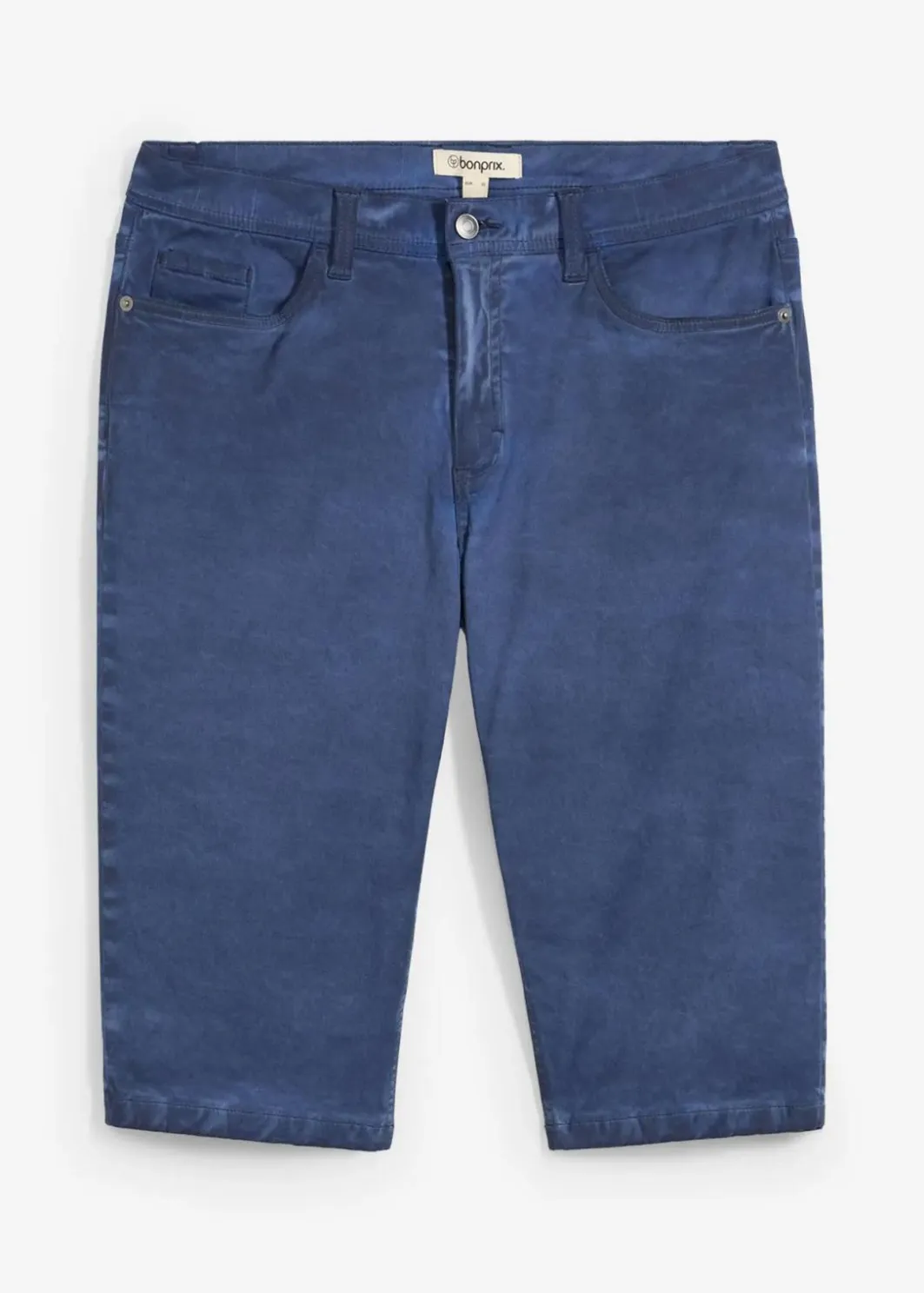 Clearance Stretch-Long-Bermuda in gewaschener Optik, Regular Fit Herren Große Größen|Shorts