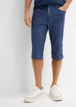 Clearance Stretch-Long-Bermuda in gewaschener Optik, Regular Fit Herren Große Größen|Shorts