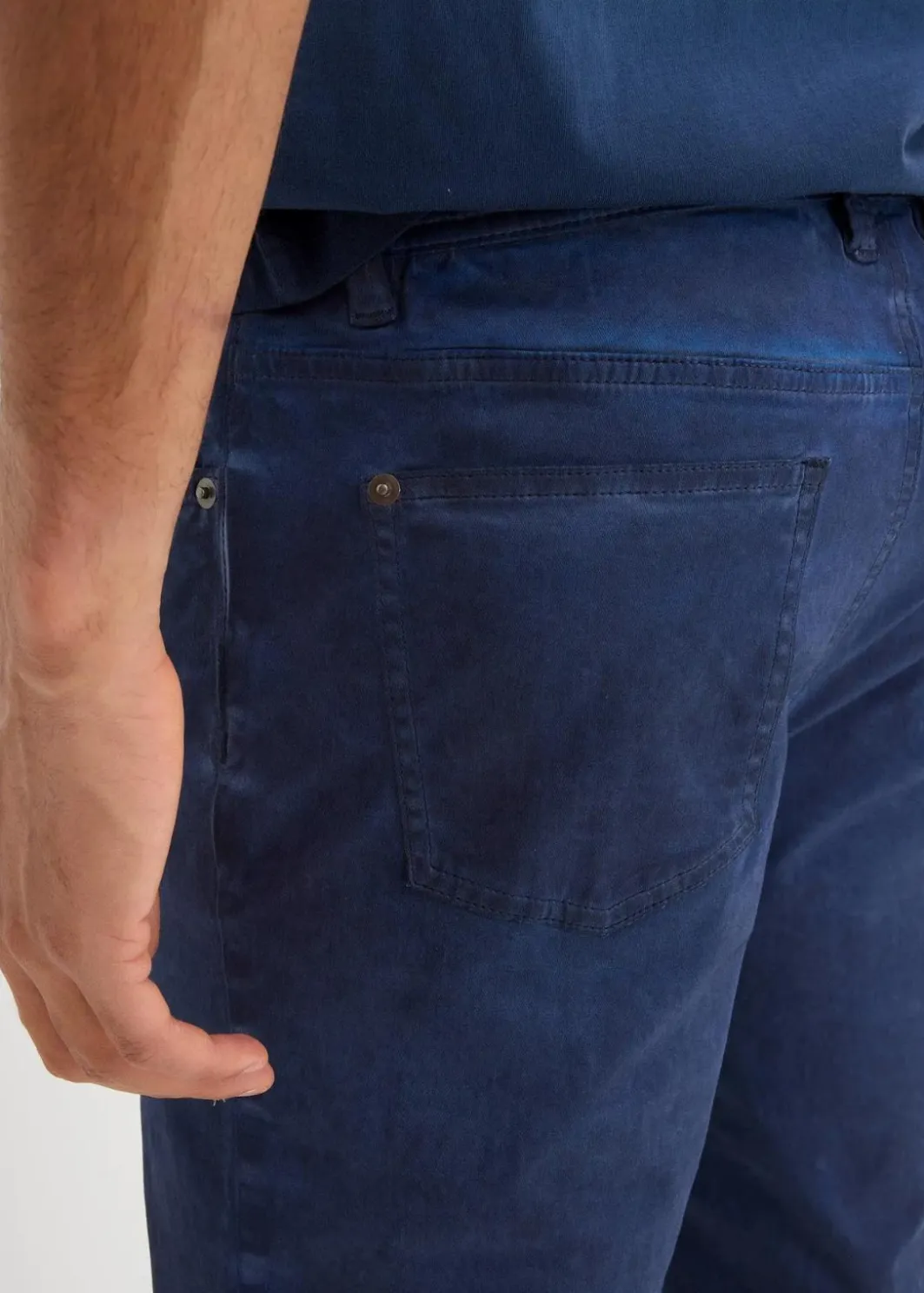 Clearance Stretch-Long-Bermuda in gewaschener Optik, Regular Fit Herren Große Größen|Shorts