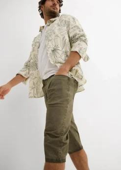 Sale Stretch-Long-Bermuda in gewaschener Optik, Regular Fit Herren Hosen|Shorts