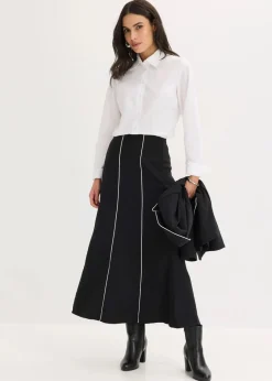New Stretch-Maxirock aus Bengalin Damen Bekleidung·Sportbekleidung|Röcke