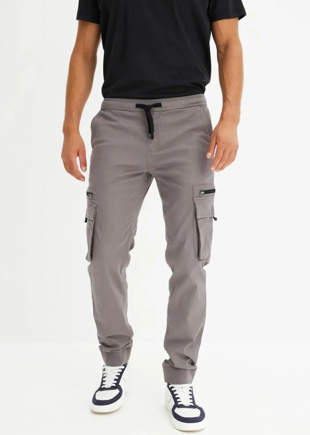 Outlet Stretch-Schlupfhose mit Cargotaschen, Regular Fit Herren Große Größen|Hosen