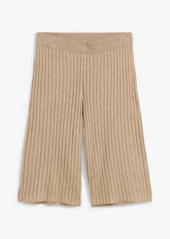 Damen bonprix Shorts|Hosen|Strick-Bermuda mit hohem Bund aus Viskose-Mix