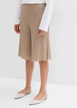 Damen bonprix Shorts|Hosen|Strick-Bermuda mit hohem Bund aus Viskose-Mix