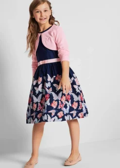 Kinder bonprix Mädchen 2-8 Jahre·Sweat & Strick|Strickbolero mit Schmetterlings-Applikationen