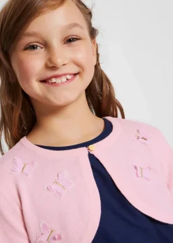 Kinder bonprix Mädchen 2-8 Jahre·Sweat & Strick|Strickbolero mit Schmetterlings-Applikationen