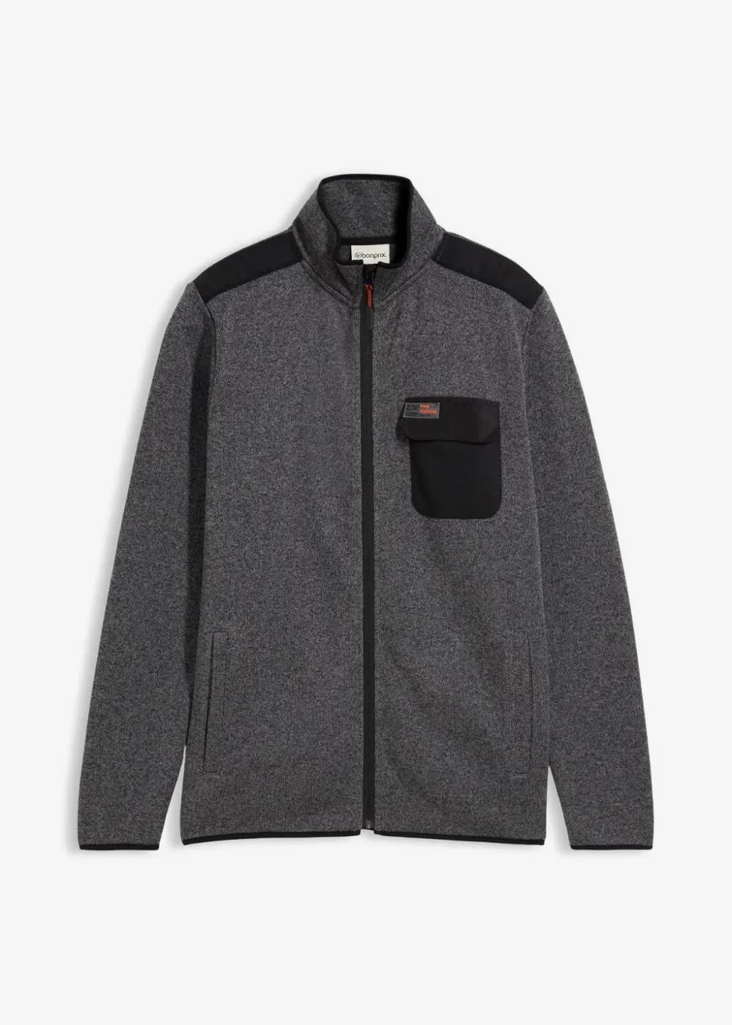 Herren bonprix Große Größen|Outdoorbekleidung|Strickfleecejacke mit praktischen Taschen und sportiven Details