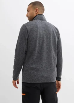 Herren bonprix Große Größen|Outdoorbekleidung|Strickfleecejacke mit praktischen Taschen und sportiven Details