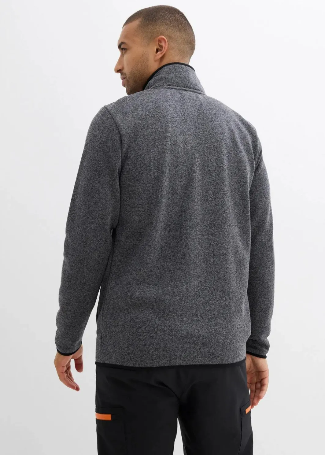 Herren bonprix Große Größen|Outdoorbekleidung|Strickfleecejacke mit praktischen Taschen und sportiven Details