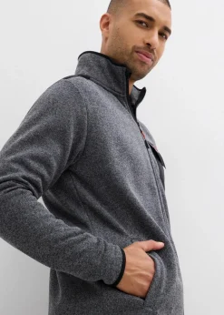 Herren bonprix Große Größen|Outdoorbekleidung|Strickfleecejacke mit praktischen Taschen und sportiven Details
