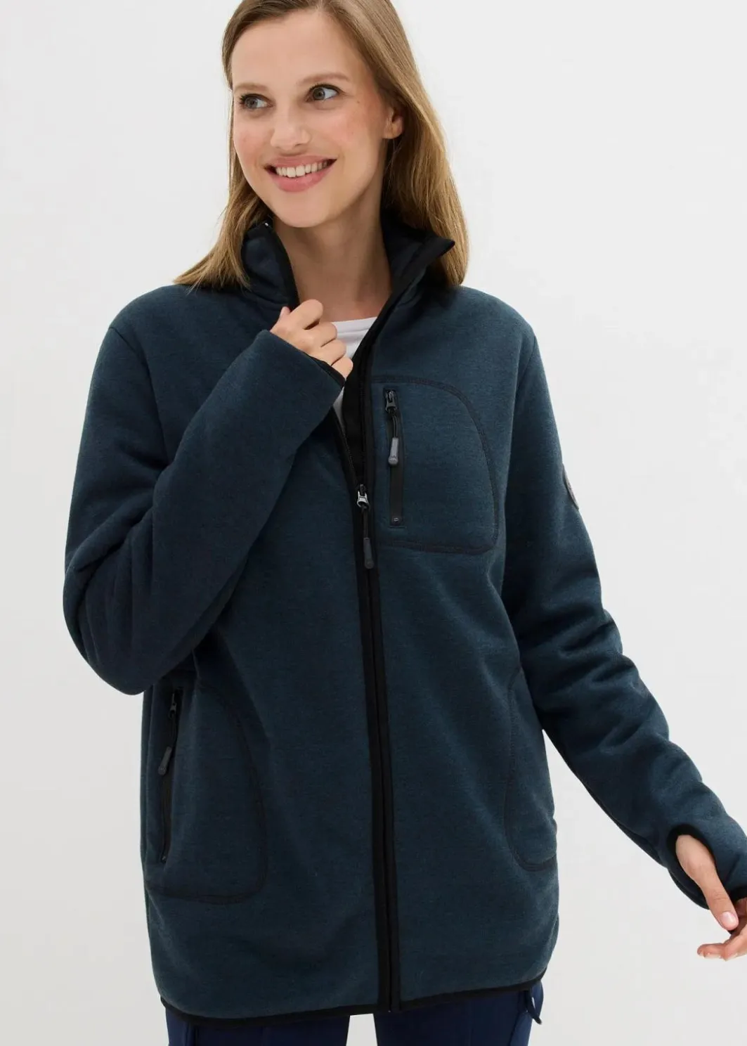 Discount Strickfleecejacke mit Teddyfleece-Futter Damen Bekleidung·Blusen & Tuniken|Bekleidung·Hosen