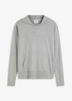 Damen bonprix Bekleidung·Umstandsmode|Strickmode|Strick-Hoodie mit Kängurutasche aus Viskose-Mix