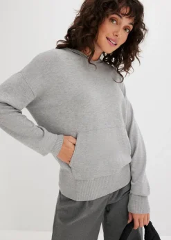 Damen bonprix Bekleidung·Umstandsmode|Strickmode|Strick-Hoodie mit Kängurutasche aus Viskose-Mix
