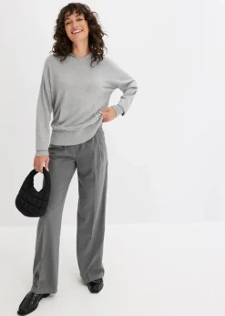 Damen bonprix Bekleidung·Umstandsmode|Strickmode|Strick-Hoodie mit Kängurutasche aus Viskose-Mix