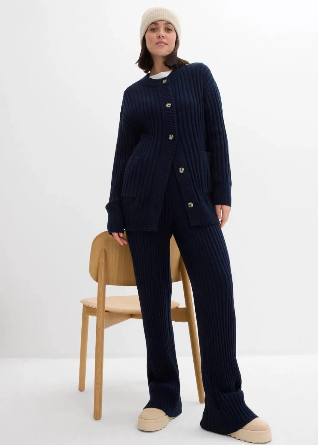 Damen bonprix Hosen|Bekleidung·Kleider|Strickhose aus softem Viskose-Mix