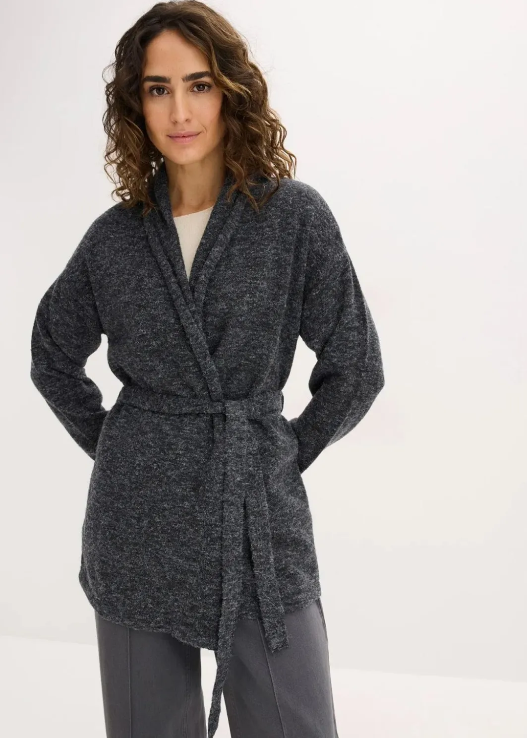 Clearance Strickjacke aus flauschigem Hairy Knit Damen Pullover & Strickjacken|Strickmode
