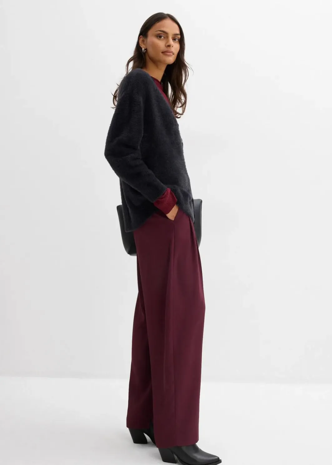 Damen bonprix Pullover & Strickjacken|Strickmode|Strickjacke aus Viskose-Mix