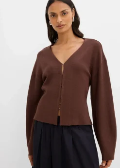 Damen bonprix Pullover & Strickjacken|Strickmode|Strickjacke aus Viskose-Mix