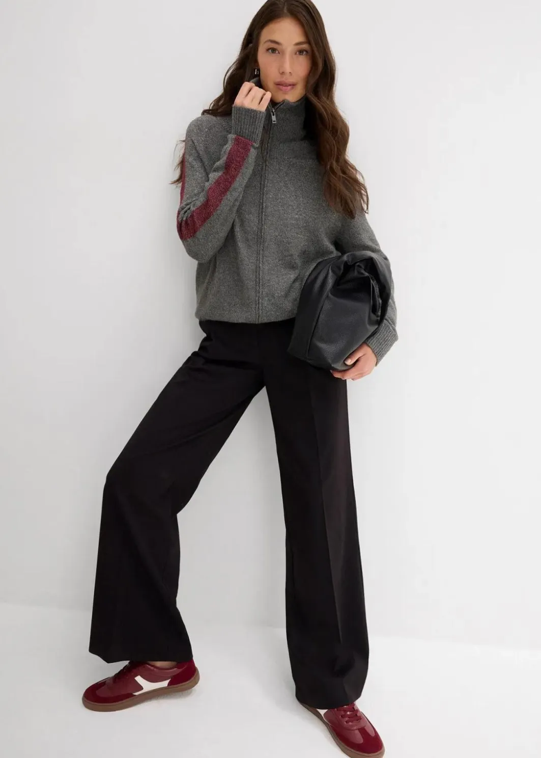 Damen bonprix Strickmode|Pullover & Strickjacken|Strickjacke aus weichem Woll-Mix