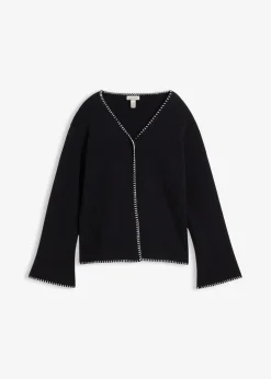 Damen bonprix Bekleidung·Umstandsmode|Bekleidung·Jeans|Strickjacke aus Wollmix mit Kontrastdetails
