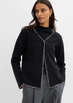 Damen bonprix Bekleidung·Umstandsmode|Bekleidung·Jeans|Strickjacke aus Wollmix mit Kontrastdetails