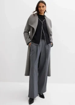 Damen bonprix Bekleidung·Umstandsmode|Bekleidung·Jeans|Strickjacke aus Wollmix mit Kontrastdetails