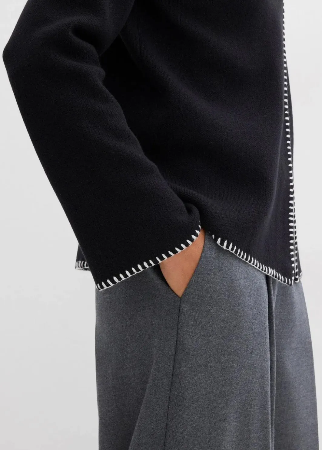 Damen bonprix Bekleidung·Umstandsmode|Bekleidung·Jeans|Strickjacke aus Wollmix mit Kontrastdetails
