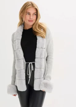 Clearance Strickjacke mit abnehmbarem Fellimitat Damen Bekleidung·Umstandsmode|Bekleidung·Jeans
