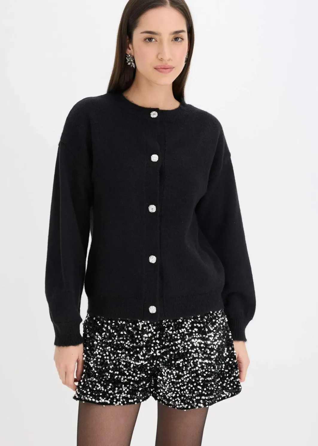 Damen bonprix Bekleidung·Umstandsmode|Bekleidung·Jeans|Strickjacke mit dekorativen Knöpfen