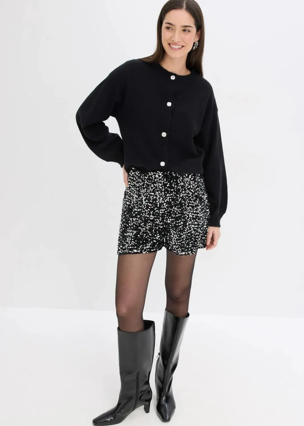 Damen bonprix Bekleidung·Umstandsmode|Bekleidung·Jeans|Strickjacke mit dekorativen Knöpfen