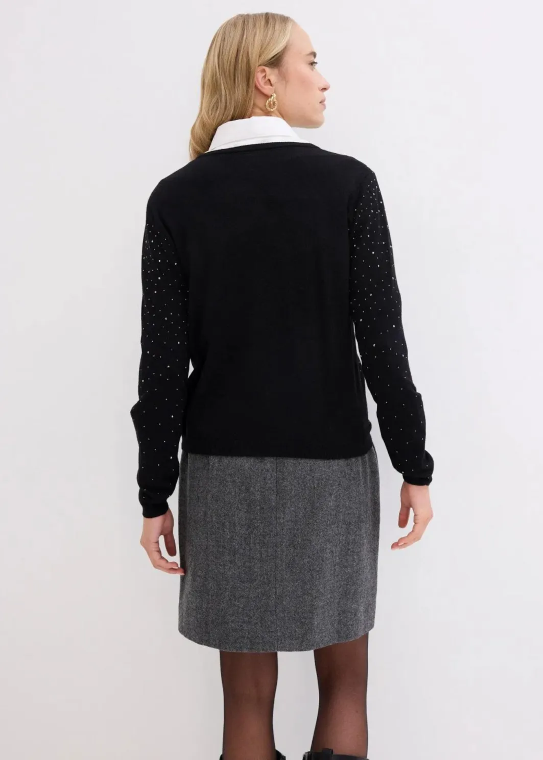 Damen bonprix Bekleidung·Umstandsmode|Strickmode|Strickjacke mit Glitzersteinchen