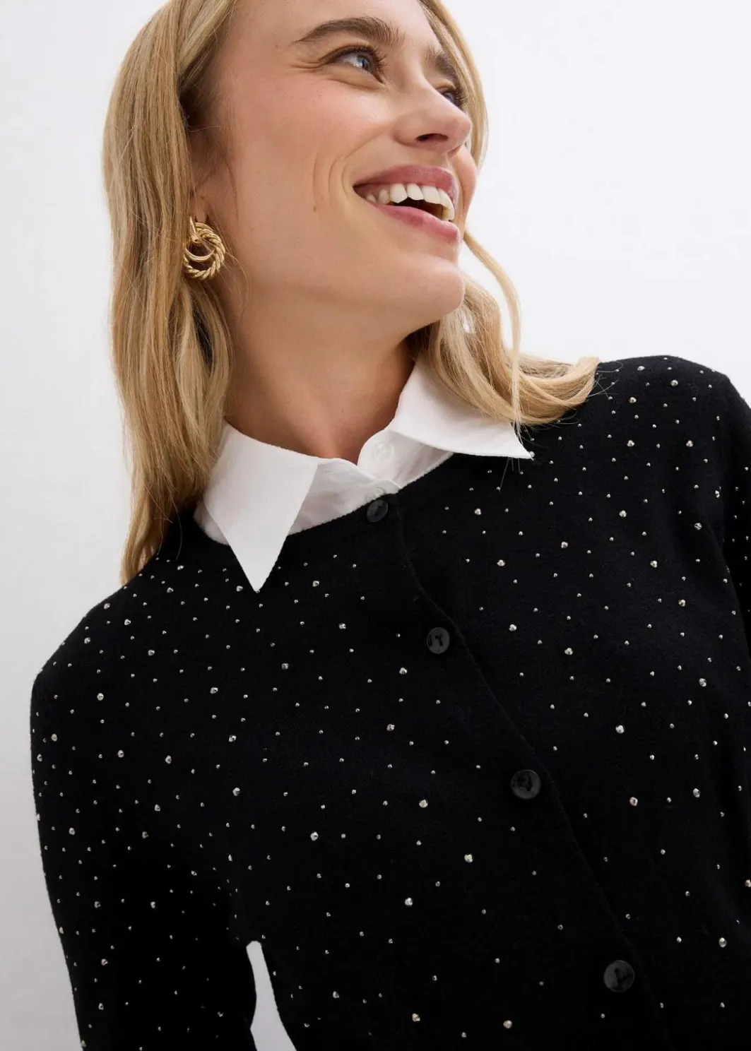 Damen bonprix Bekleidung·Umstandsmode|Strickmode|Strickjacke mit Glitzersteinchen
