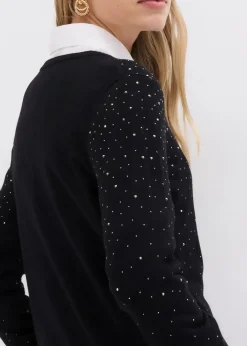Damen bonprix Bekleidung·Umstandsmode|Strickmode|Strickjacke mit Glitzersteinchen