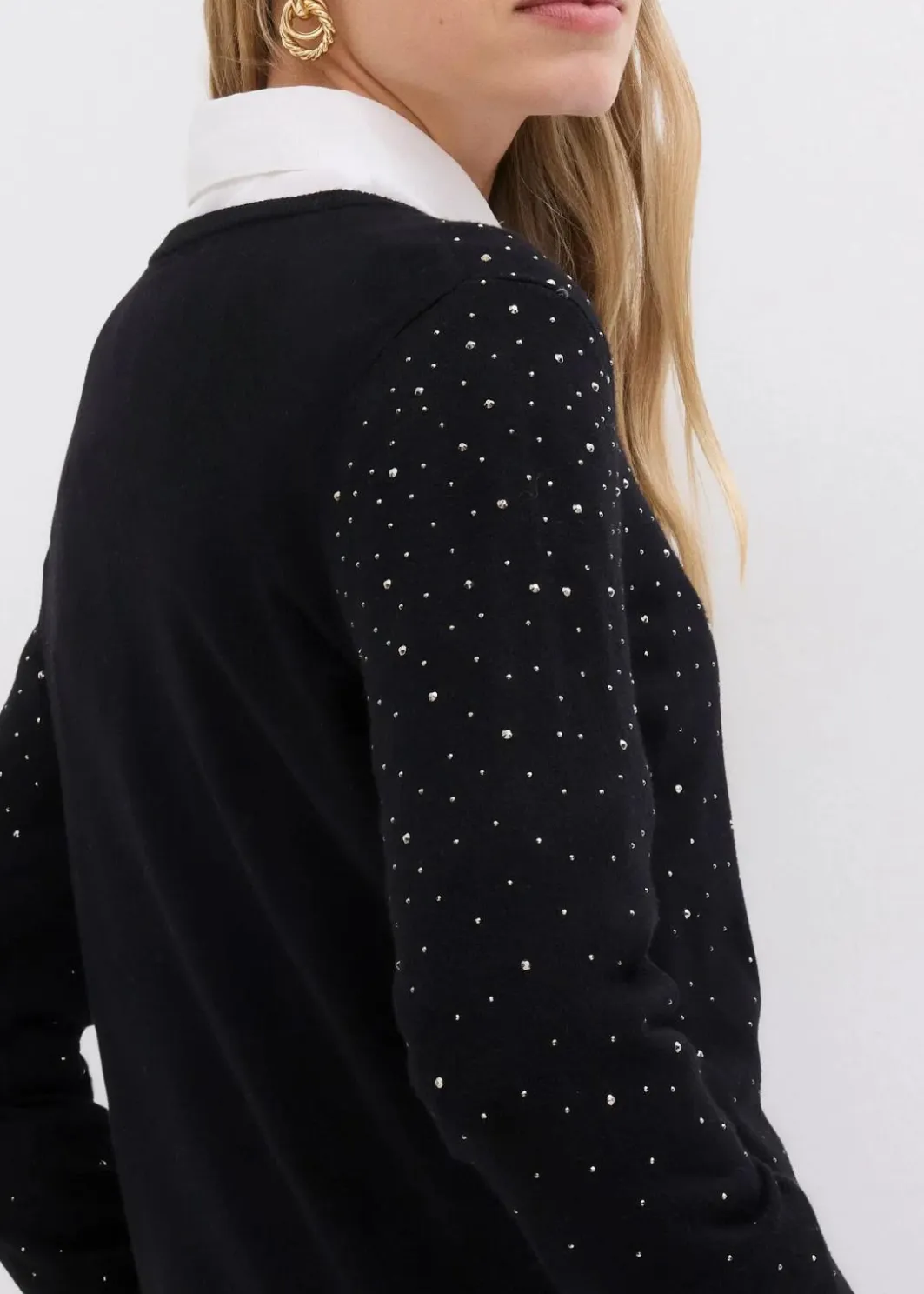 Damen bonprix Bekleidung·Umstandsmode|Strickmode|Strickjacke mit Glitzersteinchen