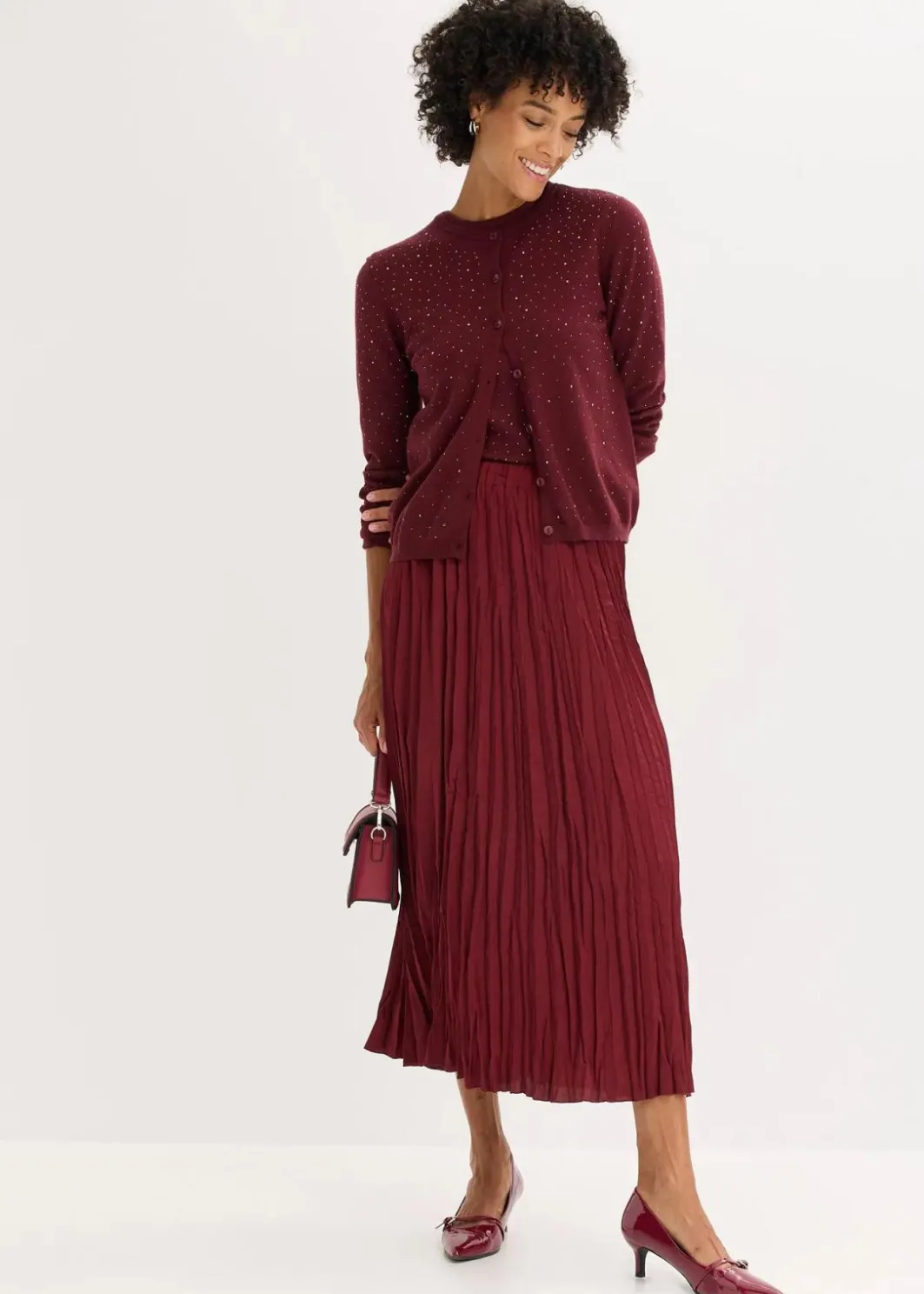Damen bonprix Bekleidung·Umstandsmode|Strickmode|Strickjacke mit Glitzersteinchen
