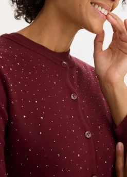 Damen bonprix Bekleidung·Umstandsmode|Strickmode|Strickjacke mit Glitzersteinchen