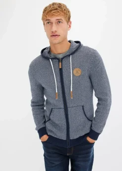 Herren bonprix Große Größen|Pullover & Strickjacken|Strickjacke mit Kapuze aus reiner Baumwolle