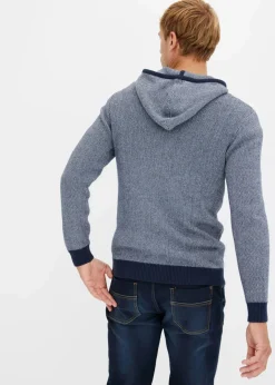 Herren bonprix Große Größen|Pullover & Strickjacken|Strickjacke mit Kapuze aus reiner Baumwolle