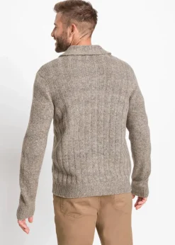 Herren bonprix Pullover & Strickjacken|Große Größen|Strickjacke mit Rippenmuster