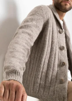 Herren bonprix Pullover & Strickjacken|Große Größen|Strickjacke mit Rippenmuster
