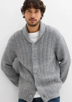 Hot Strickjacke mit Rippenmuster Herren Pullover & Strickjacken|Große Größen