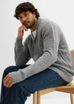 Hot Strickjacke mit Rippenmuster Herren Pullover & Strickjacken|Große Größen