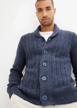 Herren bonprix Große Größen|Pullover & Strickjacken|Strickjacke mit Rippenmuster