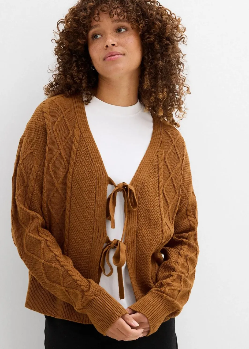 Damen bonprix Bekleidung·Umstandsmode|Strickmode|Strickjacke mit Schleifen