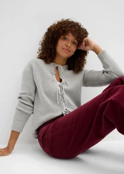 Online Strickjacke mit Schleifen-Detail Damen Pullover & Strickjacken|Strickmode